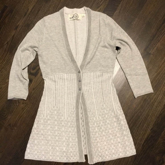 ROSIE NEIRA Grey Mixed Stitch Cardigan NWOT anthropologie 'Brunswick' - Picture 8 of 8